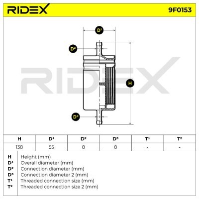 Fuel Filter RIDEX 9F0153 9F0153 - photo 6