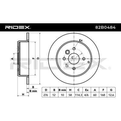 Brake Disc RIDEX 82B0484 82B0484 - photo 4