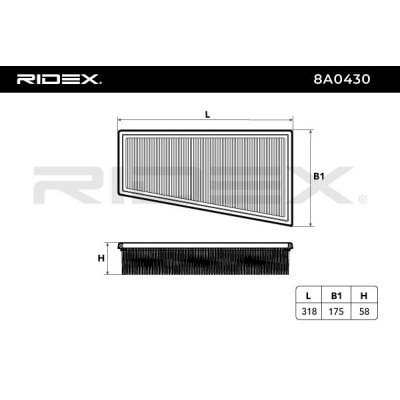 Air Filter RIDEX 8A0430 8A0430 - photo 6