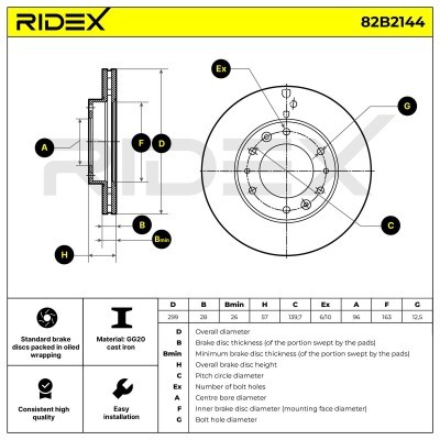 Brake Disc RIDEX 82B2144 82B2144 - photo 6