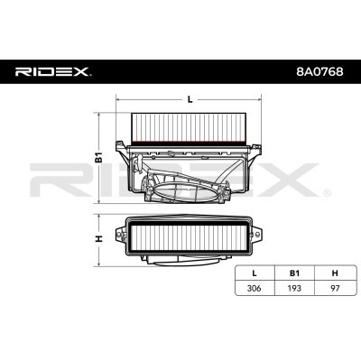 Air Filter RIDEX 8A0768 8A0768 - photo 4