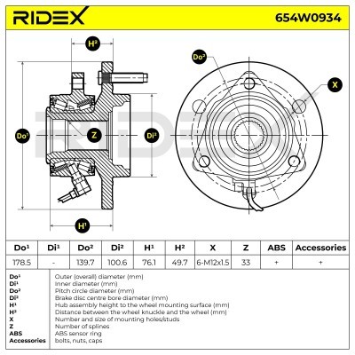 Wheel Bearing RIDEX 654W0934 654W0934 - photo 5