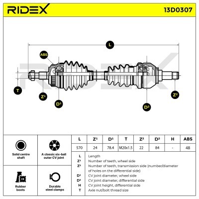 Drive Shaft RIDEX 13D0307 13D0307 - photo 6