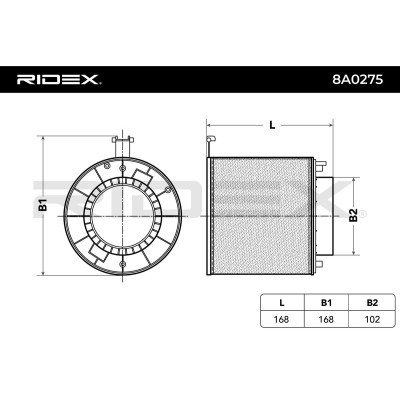 Air Filter RIDEX 8A0275 8A0275 - photo 4