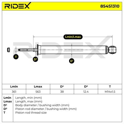 Shock Absorber RIDEX 854S1310 854S1310 - photo 7