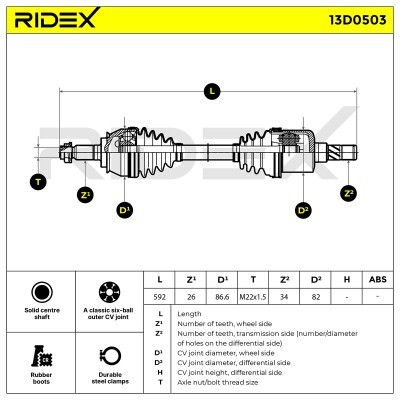Drive Shaft RIDEX 13D0503 13D0503 - photo 7