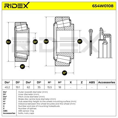 Wheel Bearing RIDEX 654W0108 654W0108 - photo 2