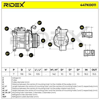 Compressor, Air Conditioning HONDA CR-V II 447K0011 - photo 6