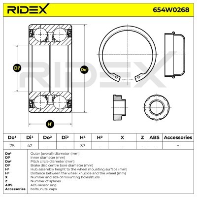 Wheel Bearing RIDEX 654W0268 654W0268 - photo 2