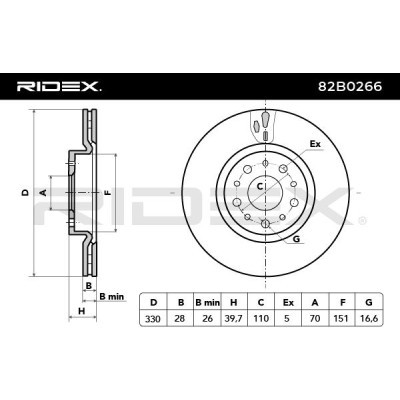 Brake Disc RIDEX 82B0266 82B0266 - photo 3
