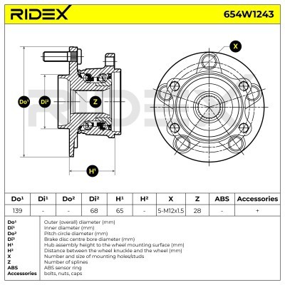 Wheel Bearing RIDEX 654W1243 654W1243 - photo 7