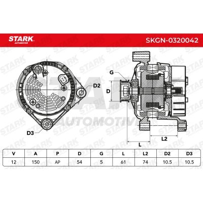 Alternator Stark SKGN-0320042 SKGN-0320042 - photo 6