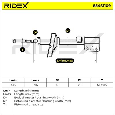 Shock Absorber RIDEX 854S1109 854S1109 - photo 5