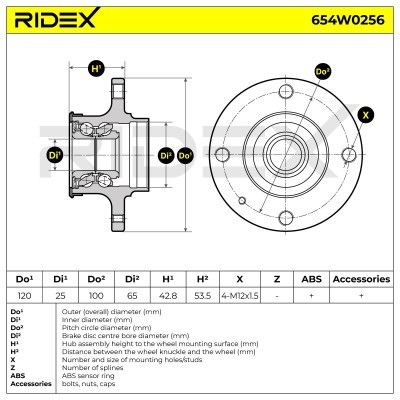 Wheel Bearing RIDEX 654W0256 654W0256 - photo 1