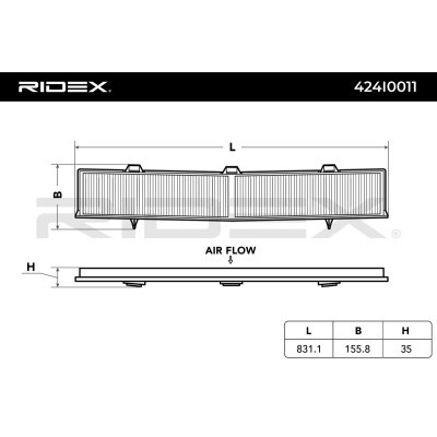 Cabin Air Filter RIDEX 424I0011 424I0011 - photo 6