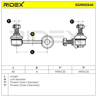 Stabilizer Link RIDEX 3229S0340 3229S0340 - photo 8