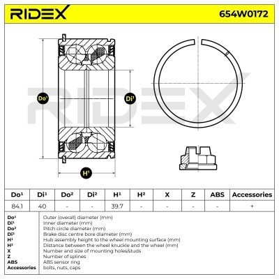 Wheel Bearing RIDEX 654W0172 654W0172 - photo 2