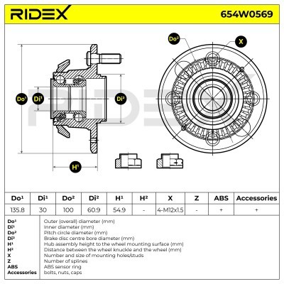 Wheel Bearing RIDEX 654W0569 654W0569 - photo 2