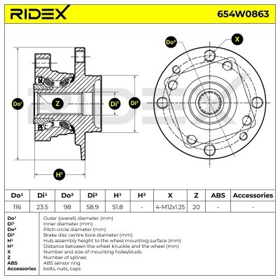 Wheel Bearing Kit RIDEX 654W0863 654W0863 - photo 6