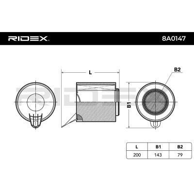 Air Filter RIDEX 8A0145 8A0145 - photo 3