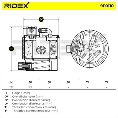 Fuel Filter RIDEX 9F0110 9F0110 - photo 5
