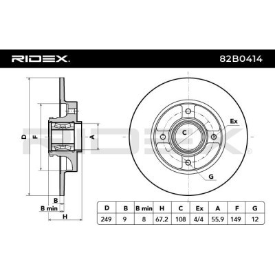 Brake Disc RIDEX 82B0414 82B0414 - photo 5