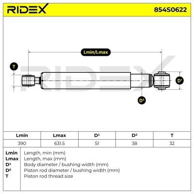 Shock Absorber RIDEX 854S0622 854S0622 - photo 7
