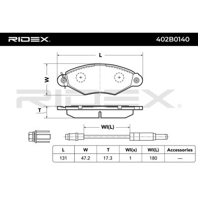 Brake Pads Set RIDEX 402B0140 402B0140 - photo 7