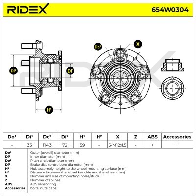 Wheel Bearing RIDEX 654W0304 654W0304 - photo 5
