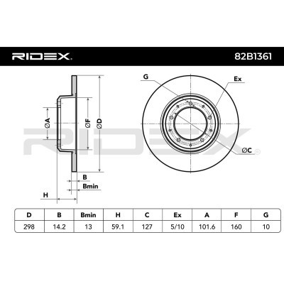 Brake Disc RIDEX 82B1361 82B1361 - photo 7