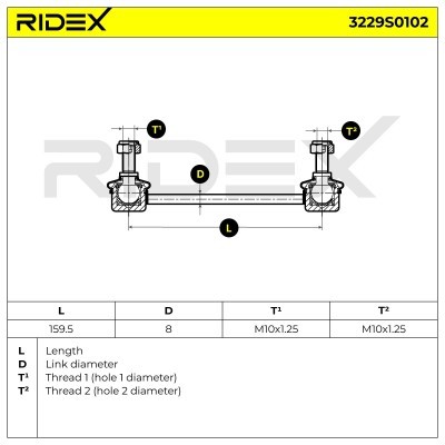 Stabilizer Link RIDEX 3229S0102 3229S0102 - photo 4