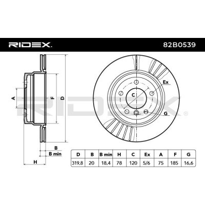 Brake Disc RIDEX 82B0539 82B0539 - photo 6