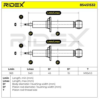 Shock Absorber RIDEX 854S1532 854S1532 - photo 6