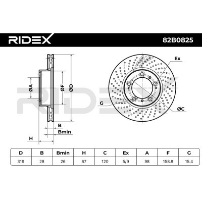 Brake Disc RIDEX 82B0825 82B0825 - photo 3