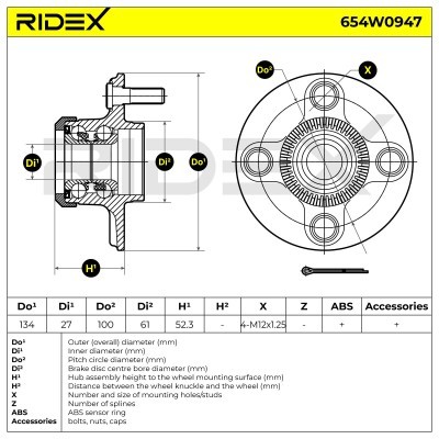 Wheel Bearing RIDEX 654W0947 654W0947 - photo 5