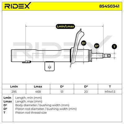 Shock Absorber RIDEX 854S0341 854S0341 - photo 8