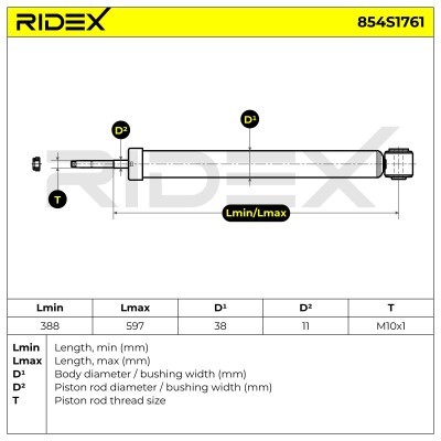 Shock Absorber RIDEX 854S1761 854S1761 - photo 8