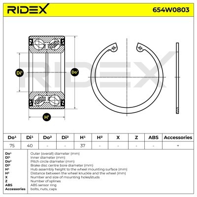 Wheel Bearing RIDEX 654W0803 654W0803 - photo 5