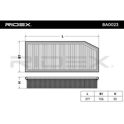 Air Filter RIDEX 8A0023 8A0023 - photo 3