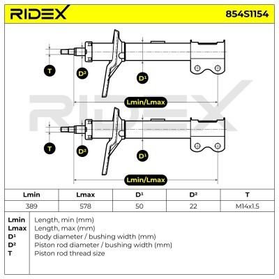 Shock Absorber RIDEX 854S1154 854S1154 - photo 8