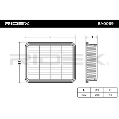 Air Filter RIDEX 8A0069 8A0069 - photo 6