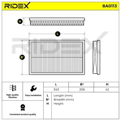 Air Filter RIDEX 8A0113 8A0113 - photo 5