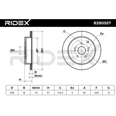 Brake Disc RIDEX 82B0557 82B0557 - photo 4