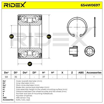 Wheel Bearing RIDEX 654W0697 654W0697 - photo 5