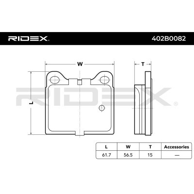 Brake Pads Set RIDEX 402B0082 402B0082 - photo 3