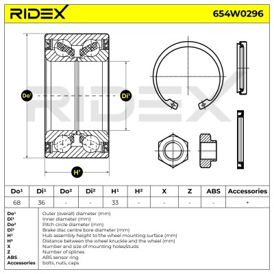 Wheel Bearing RIDEX 654W0296 654W0296 - photo 3