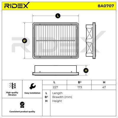 Air Filter RIDEX 8A0707 8A0707 - photo 6