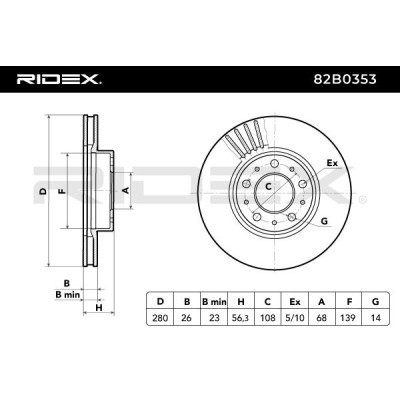 Brake Disc RIDEX 82B0353 82B0353 - photo 5