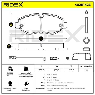 Brake Pads Set RIDEX 402B1426 402B1426 - photo 6