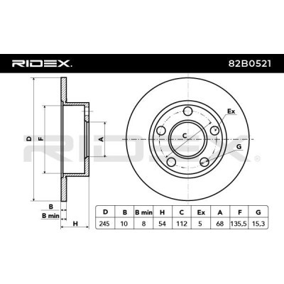 Brake Disc RIDEX 82B0521 82B0521 - photo 3